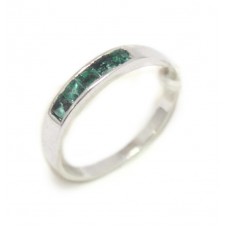 Ring Band Silver 925 Sterling Women Emerald Gem Stone Handmade Gift C959